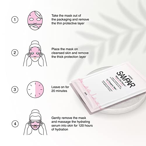 Sampar - H2O 'Emergency' Mask - Moisturizing And Hydrating Hydrogen Serum Mask - All Skin Types - Made In Korea (10 Pack) #TOP3