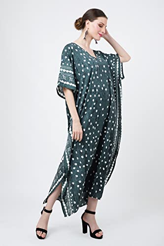 Image of Miss Lavish London Short Caftan Beach Dress, Plus Size African Kaftan, Womens Resort Wear
