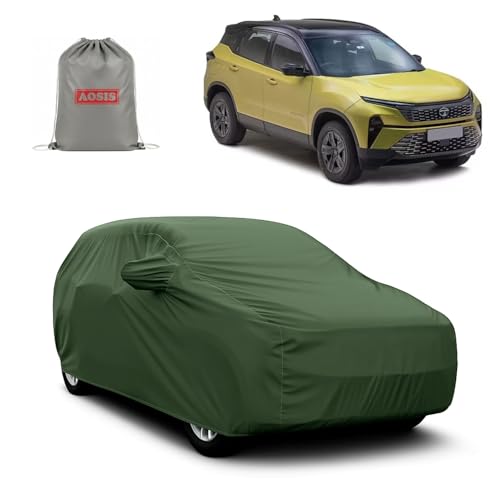 Image of AOSIS 'Waterproof' Car Cover Compatible with Tata Harrier /Harrier Ev 300 GSM Uly Coated Thick Fabric 4X4, Adjustable Belt Buckle, Elastic Grip