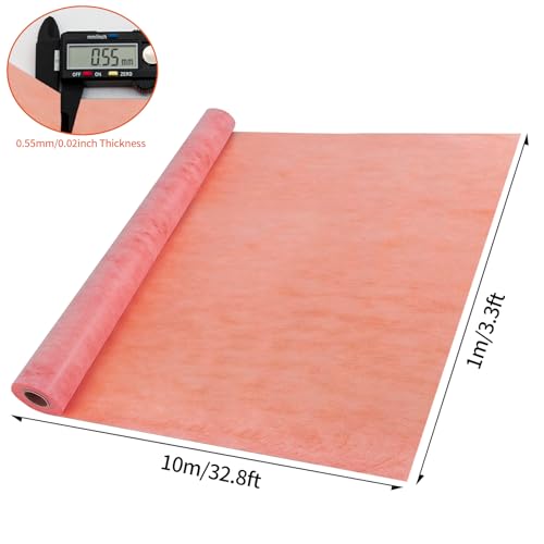 108SQ FT Waterproofing Membrane for Bathroom Shower, 20mil, 3\' 3\" x 33FT Tile Flooring Underlayment Roll Under Ceramics, Natural Stone Tiles and LVT for Shower Wall, Bathroom Floors - Thumbnail 6