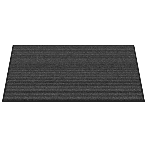 Front Door Mat, 4' x 8' Heavy Duty Indoor Outdoor Door Mat for Entryway, Commercial Door Mats Entrance, Low Profile Welcome Mats Non-Slip, Durable Rubber Backing Entry Mat for Patio, Home