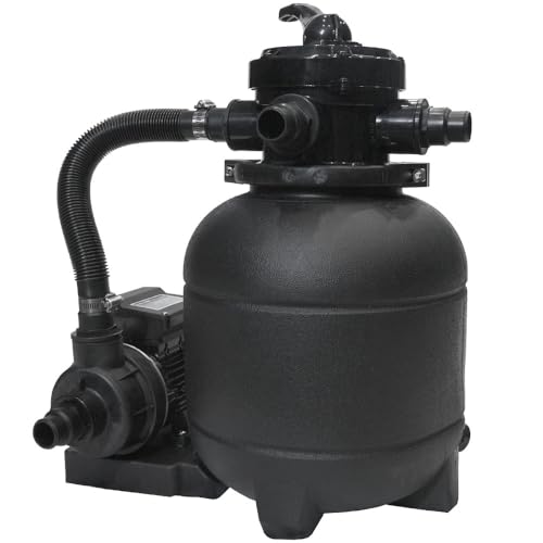 Poolpanda Sandfilteranlage DS 6500 Pro | 6.000 l/h Pumpleistung | 4.100 l/h Systemleistung | großer 310 mm Kessel | schwarz | für Pools bis 20.000 Liter | Pool Sandfilter 32+38 mm