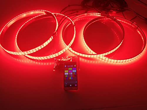 Sando Tech Rgb 4Pcs 15.5 Multi-Colors Led Wheel Ring Tire Lights + 4 Pcs 4F Underbody Decoration Light Kit Synchronize 8 Plugs Bluetooth Ctrl #TOP5
