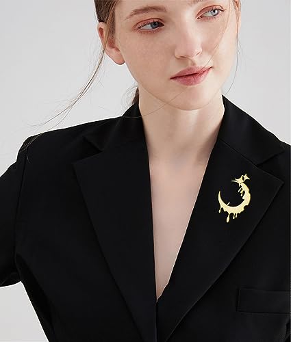 Image of Lava Moon Star Brooches Pins Delicate Minimalist Stars Teardrop Brooch Classic for Women Men Girls Dainty Elegant Lapel Pins Dress Suit Ceremony Clothes Accessories Jewelry Valentine's Day Christmas Birthday Gifts