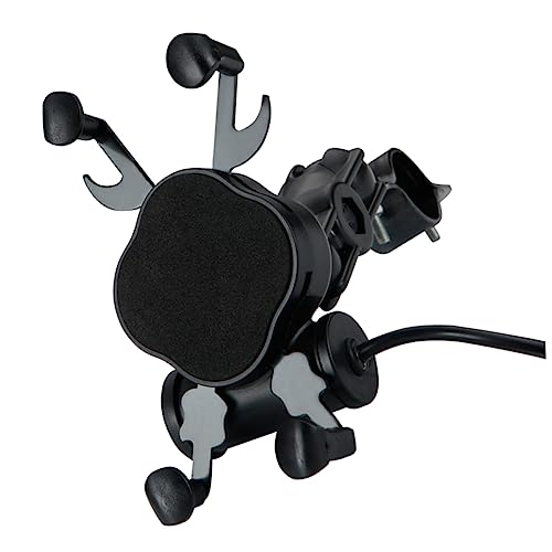 Supporto Telefono Lega Alluminio Caricatore USB Manubrio Girevole per Scooter Stabile e Resistente