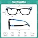 BiBiBear Kids Glasses for Toddlers 2-5 - Unbreakable & Lightweight TR90 Frame, Bendable Fashion Eyewear, Non Prescription (Blue & Black)