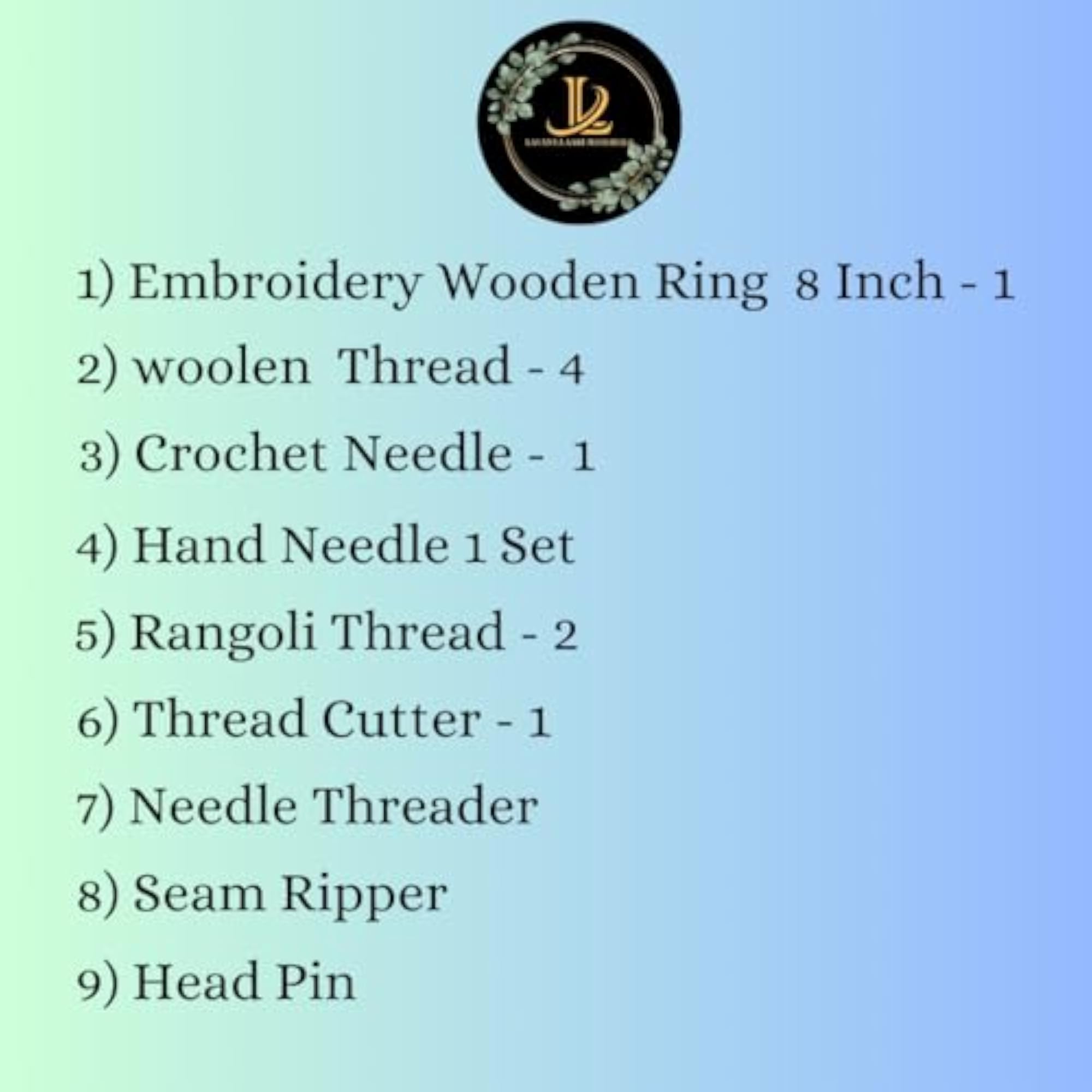 Embroidery & Craft Kit, 9 Piece Sewing Tool Set