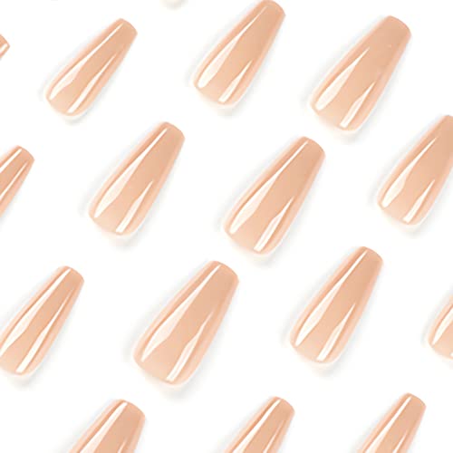 IMSOHOT Nude Coffin Long Press On Nails #TOP8