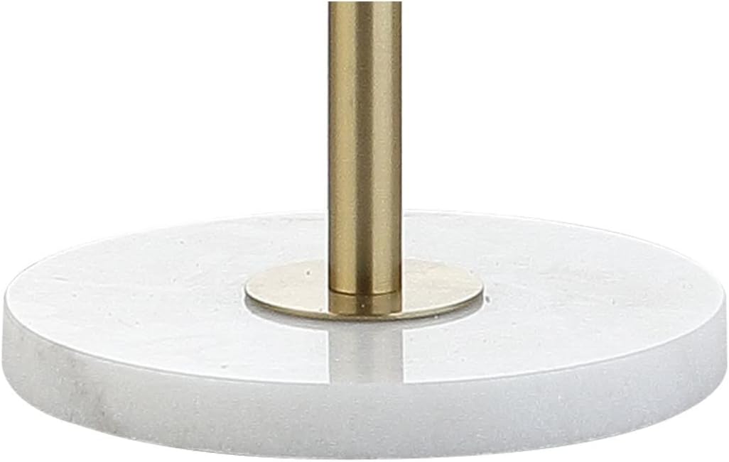 JONATHAN Y 65" Brass Gold and White Marble Adjustable LED Floor Lamp, Modern Glam Standing Light for Living Room Bedroom, White Linen Shade, Bulb Included JYL3022A