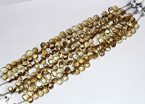 Faceted Pear Briolettes Beer Quartz LKBEADS pierres naturelles pour fabrication de collier