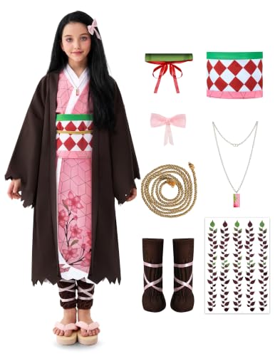 Spooktacular Creations Halloween Costumes for Kids Kimono Sweet Tsumugi Costume Halloween Themed Dress Up Party, L