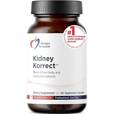 Designs for Health Kidney Korrect - Herbs + Mushrooms for Kidney Support - Vegan, Non-GMO Supplement (60 Capsules)