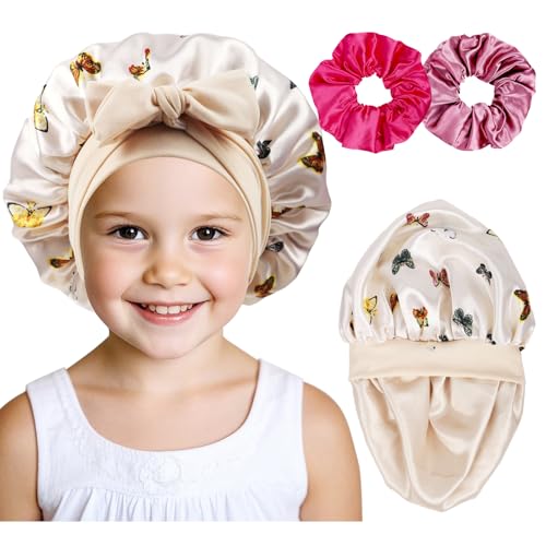 Kids Bonnets for Girls Sleeping Satin Toddler Bonnet Sleep Hair Cap Boys