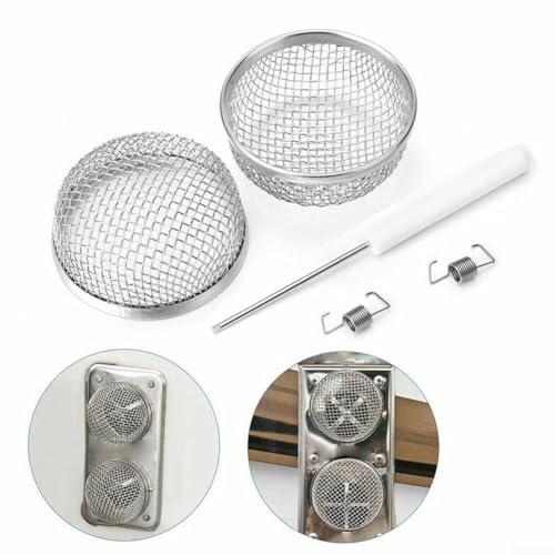 Paquete de 2 mosquiteros voladores para rejillas de ventilación de RV, cubierta de acero inoxidable resistente para evitar avispas y pájaros