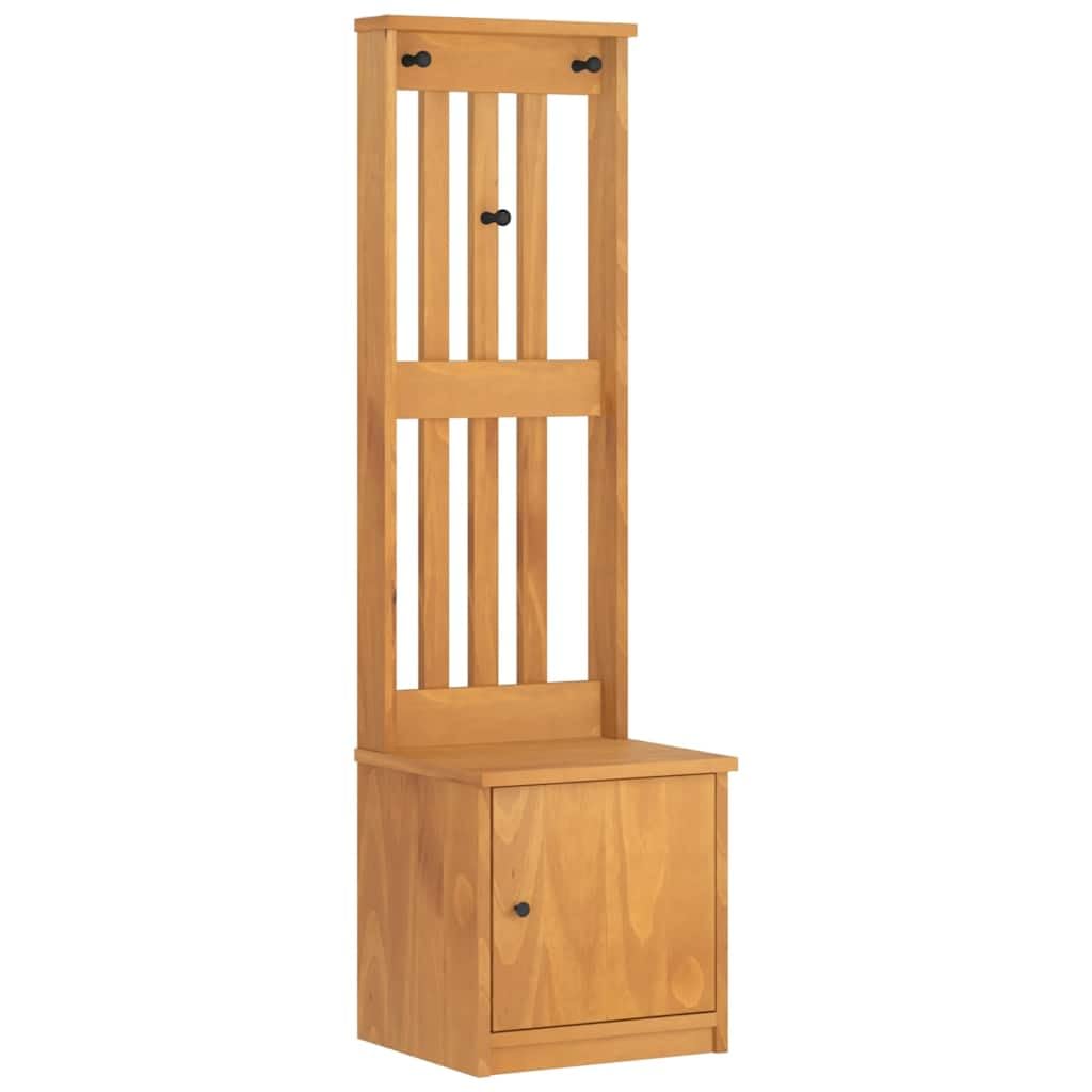 Banc porte-manteau compact avec fonction organisateur et assise robuste pour couloir