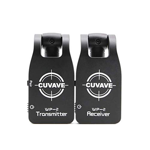 Vilihy 2.4GHZ Wireless Guitar System Transmisor y Receptor Digital para Guitarra Eléctrica y Bajo Batería Recargable de Litio Integrada (Negro) miniatura 1