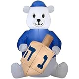Airblown Inflatable Hanukkah Bear with Dreidel