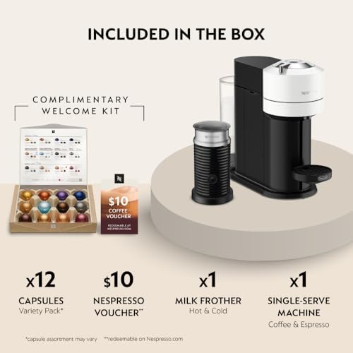 Nespresso Vertuo Next Coffee Machine with Milk Frother, White — view 2