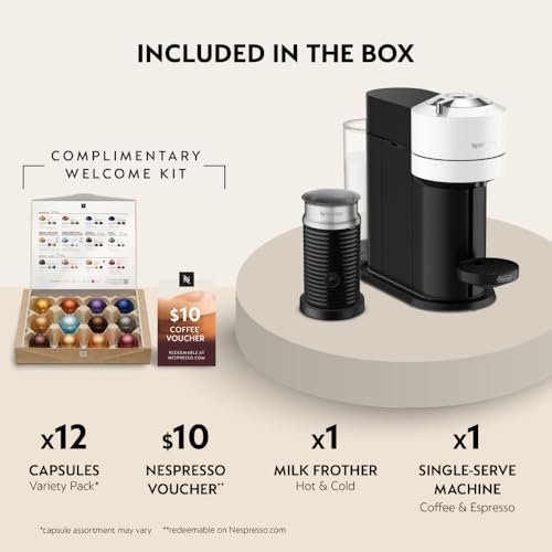 Nespresso Vertuo Next Coffee and Espresso Maker by De'Longhi with Aeroccino Milk Frother, White by Nespresso - Image 3