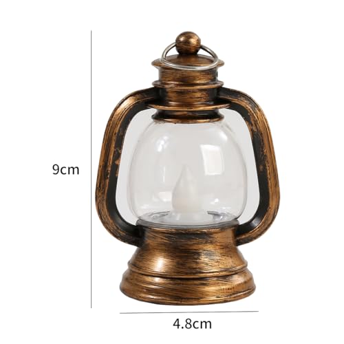 LJQizn 12 Pcs Mini Lanterns Decorative with LED Candle for Western Cowboy Xmas Home Decor Small Hanging Lantern Ornaments Camping Table Centerpiece Vintage Lantern Ornament by LJQizn - Image 8