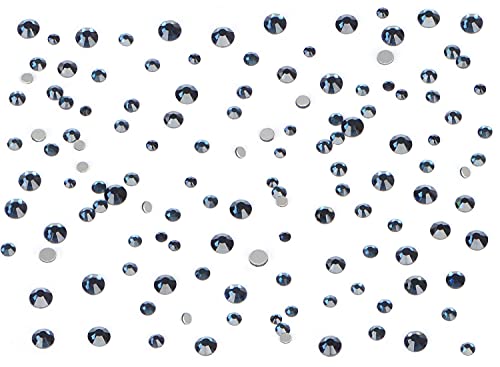 Image of 7200pcs Nail Rhinestones Non-Magnetic Round Glue Flat Glass Nail Art Rhinestones for Jewelry Making with a Pen (6 Sizes 7200pcs, Montana)