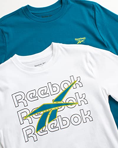 Reebok Boys? Athletic T-Shirt ? 2 Pack Active Performance Sports Tee (S-XL), Size Large, Seaport