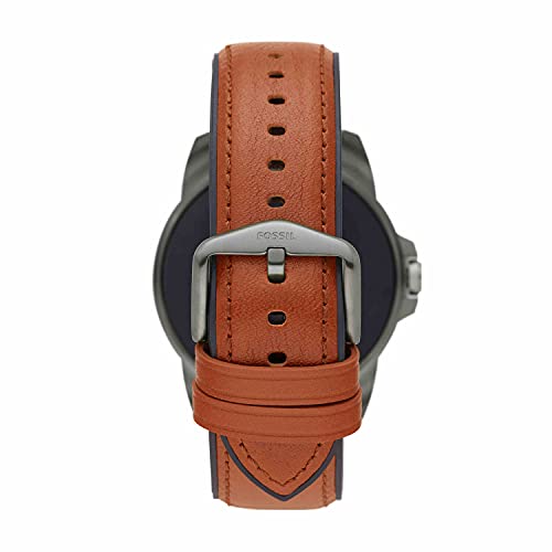 Fossil 44Mm Gen 5E Stainless Steel And Leather Touchscreen Smart Watch, Color: Smoke, Brown (Model: Ftw4055V) #TOP2