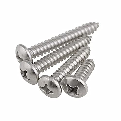 Dreneco Self-Tapping Screws Cross Round Head Wood Screws in Assorted Lengths Woodworking DIY Stainless Steel Fasteners, M5×50mm,20 pcs - Image 3