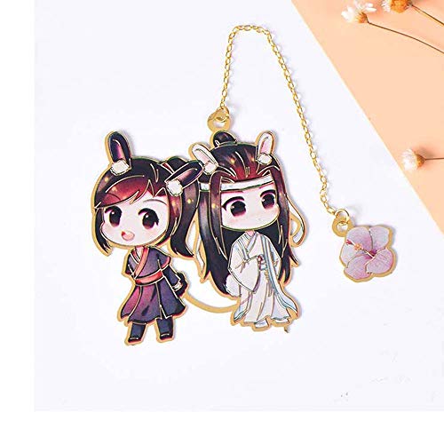 ZHUZI Tassel Anime Hua Cheng LAN Wangji Xie Lian Wei Wuxian Pendant Student Gift Metal Mo Dao Zu Shi Book Markers Stationery Bookmark(D)