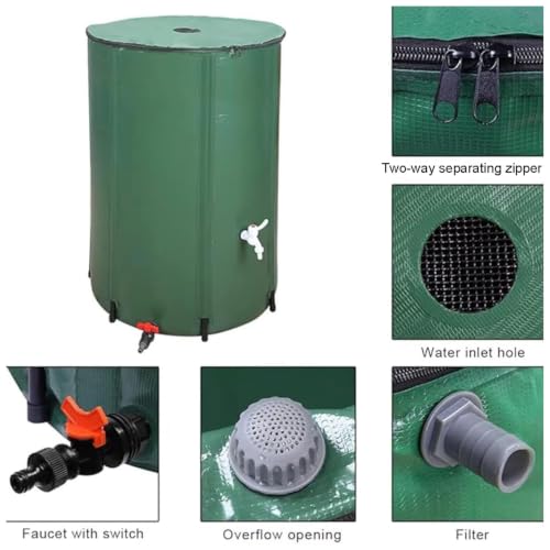 Baril d'eau de pluie pliable 250L bleu réservoir portable extérieur - 7