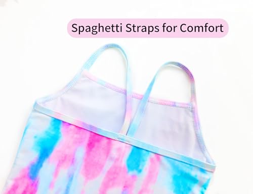Image of Girls Bathing Suits Colorful Swimsuits with UPF 50 + Sun Protection Sleeveless Toddler Kids One Piece Swimwear