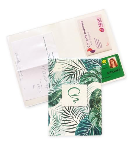 nemau - Medizinische Dokumententasche aus expandiertem Gummi – Wasserfeste Aufbewahrung für Rezepte, Krankenkassenkarte, Behandlungsunterlagen und Versicherungskarte – Modell Tropical Grün