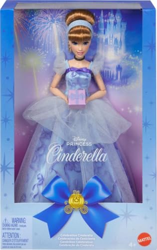 ​Mattel Disney Princess Cinderella Birthday Collectible Fashion Doll, Inspired by Disney Movie, Special Occasion Gifts for Kids & Collectors