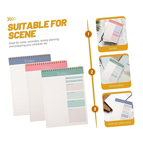 Bloc-notes journalier détachable papier antidérapant bureau 3pcs - 3