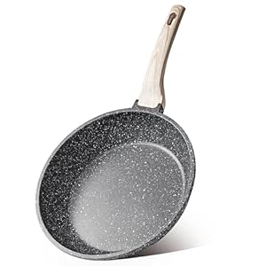 CAROTE Nonstick Frying Pan Skillet,Non Stick Granite Fry Pan Egg Pan Omelet Pans, Stone Cookware Chef’s Pan, PFOA Free,Induction Compatible(Classic Granite, 8-Inch)