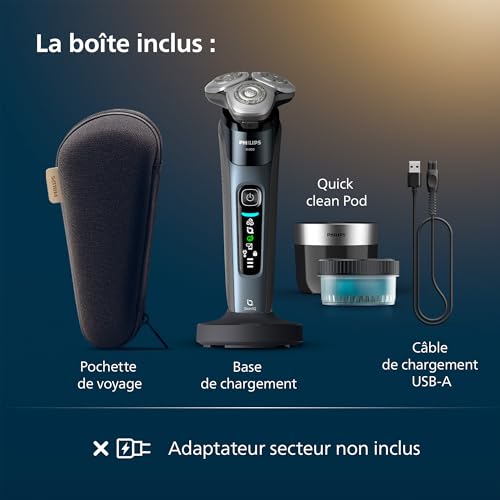 Rasoir électrique Philips i9000 Taubenblau Technologie Skin IQ Triple Action Lift & Cut - vue 9