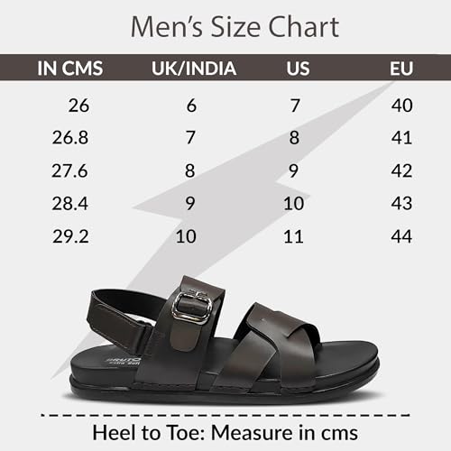 Image of BRUTON Men's STRIVO-1141 Wedge Sandals | Adjustable Buckle Toe Ring Comfort Sandals | Lightweight Cushioned Footbed | Anti-Slip Casual Outdoor & Daily Wear Footwear | Black
