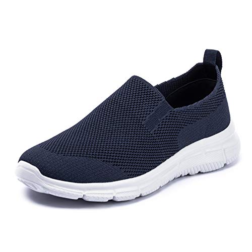 Frank Mully Men's Slip On Walking Shoes Lightweight Casual Knit Loafer Sneakers Comfortable Mesh Work Shoes Athletic Walking Shoes for Men Breathable