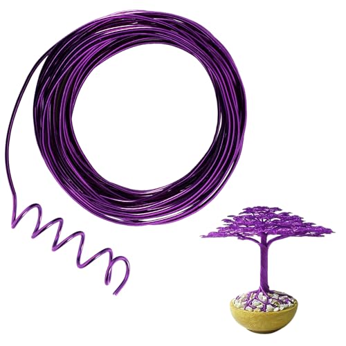 50 Feet Purple Aluminum Thin Craft Wire, 18 Gauge 1mm Thickness Sculpting Wire, Armature Wire for Sculpting, Bendable Metal Craft Wire for Making Dolls Skeleton DIY Crafts