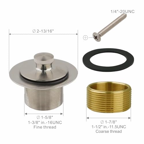 image for Tub Drain and Overflow Kit with Single Hole Overflow Faceplate, Welsan