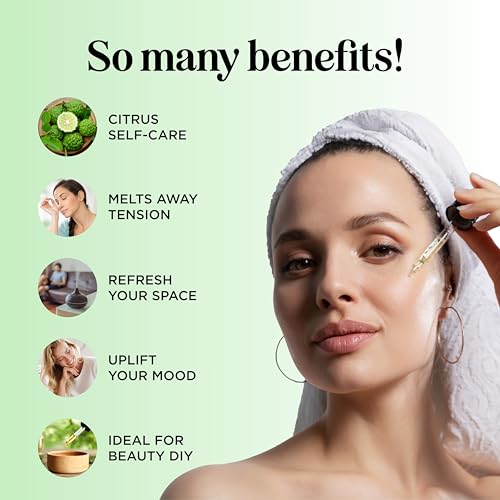 Image of Bergamot Essential Oil for Diffuser Aromatherapy - 100% Pure Citrus Bergamot Oil for Hair Skin and Nails Plus Undiluted Relaxing Aromatherapy Essential Oil for Diffusers Baths and Topical Uses 1oz