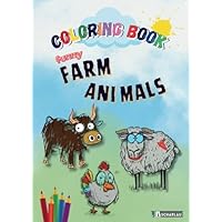 Coloring book funny farm animals