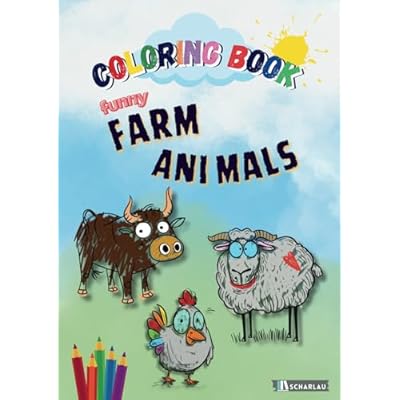 Coloring book funny farm animals