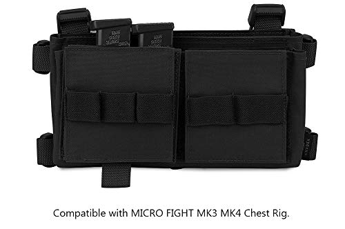 Krydex Double 9Mm Magazine Holder Elastic Mag Holder With Hook Fasteners For Mk3 And Mk4 Chest Rig (Black) #TOP5