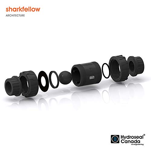 Hydroseal Sharkfellow 1 1/2’’ Pvc True Union Ball Check Valve With Full Port, Astm F1970, With Epdm Seals, Corrosion-Free, Service Free, Rated At 200 Psi @73F, Gray, 1 1/2 Inch Socket (1 1/2'') #TOP6