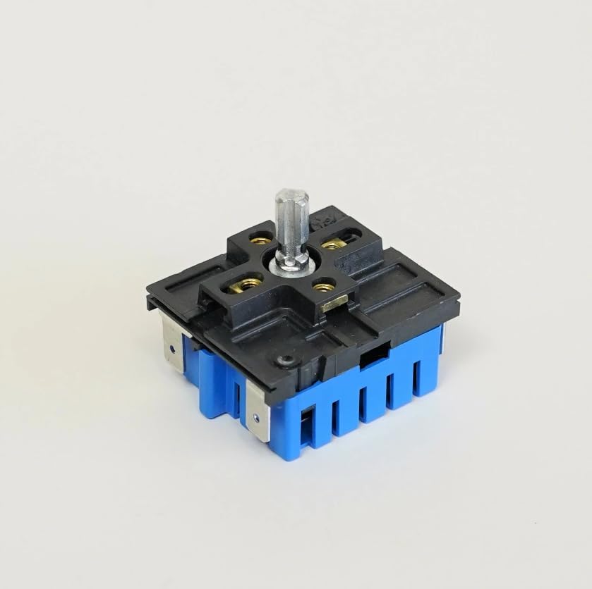 Angled view of the Dual Surface Element Infinite Switch, showing the blue housing and copper contacts.