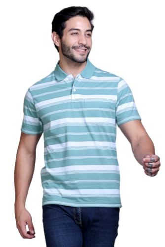 Image of SANE ORIGINALS Half Sleeve Polo T-Shirt for Men with Pocket || Stripe Collar and Pocket T-Shirt for Men Half Sleeves