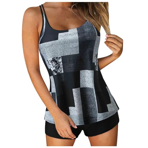 Tankini push up grande taille | Maillot de bain 2 pièces avec shorty de plage