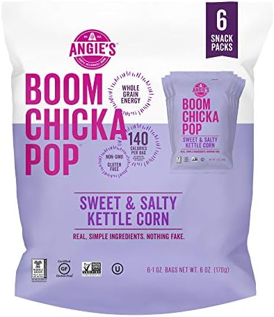 Angie's BOOMCHICKAPOP Sweet & Salty Kettle Corn Popcorn, 1 oz. 6-Count