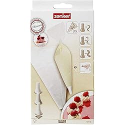 Fackelmann Set de 20 Mangas desechables para cocina, repostería y churros, incluye 3 boquillas decorativas de plástico con distintas formas, 33x19cm, 1 ud.